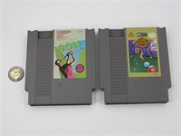 2 jeux de Nintendo NES, Golf et Billard