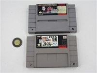 2 jeux de Super Nintendo SNES, Basketball et FIFA