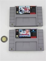 2 jeux de Super Nintendo SNES, Football et Hockey