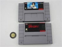 2 jeux de Super Nintendo SNES, Tennis et Super