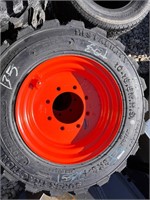 QTY 4-10-16.5 Tires on Orange Wheels