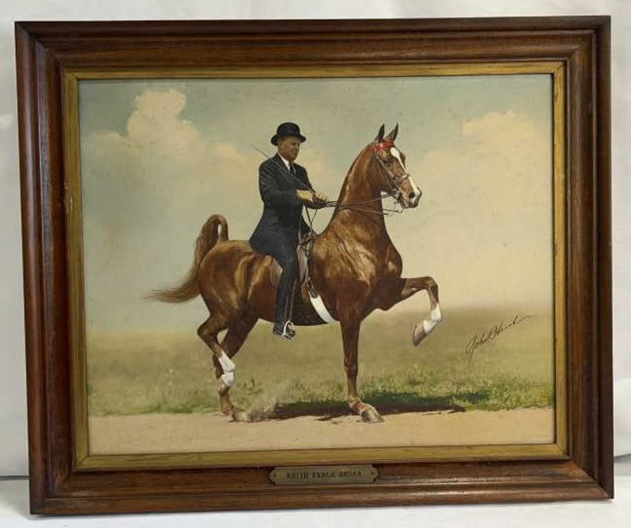 VTG Man Riding Horse Photo 'Edith Fable'