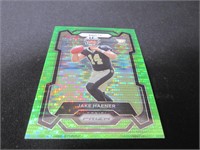 Jake Haener 2023 Prizm #374 RC Green Pulsar