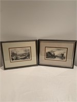 Set of 2 Signed Engravings