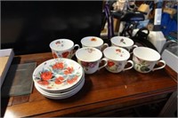 Set of Roy Kirkham Made in England Cups & Saucers
