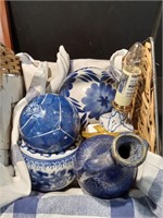 Blue and white Basket Lot