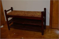 518: bed/vanity bench w/ shoe rack 22inx13x37