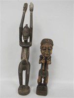 (2) AFRICAN HANDCARVED FIGURES: