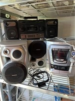 Panasonic stereo and Sony boom box