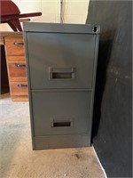 Two drawer metal filing cabinet contents included