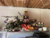 Floral arrangements and fishing rods