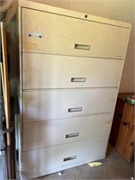 Lateral file cabinet with contents  65” x 42” x