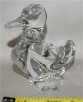 Vtg Fostoria Clear Glass Duck Figure 4 1/8" Tall