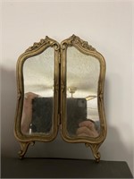 Heavy brass antique mirror