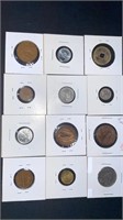 12 Assorted International Coins