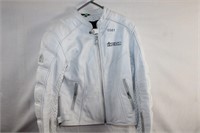 White Leather ICon  Motorcycle Jacket / Ladies