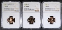 1960 L.D. 62 & 63 LINCOLN CENTS, NGC PF-68 RED