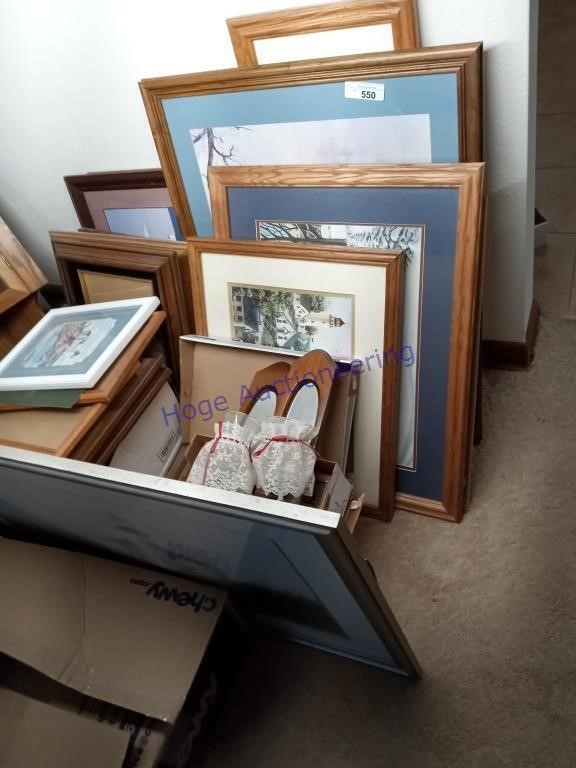 PILE--PICTURES AND FRAMES, IN LIVING ROOM,