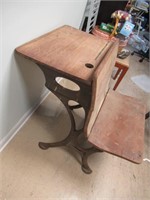 Vintage School Desk Cast Iron