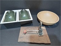 Vintage nut cracker wooden bowl and serving piece