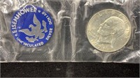 1971-S Silver UNC Eisenhower Dollar, NO Blue