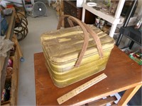 Vintage Tin Metal Picnic Basket