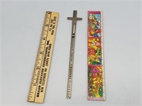 3 Advertising 6" Rulers 1 is Stainless Steel