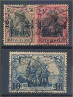 GERMANY OFFICES IN TURKEY #49-50 & #52 USED VF