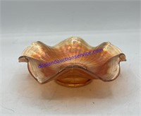 Vintage Carnival Glass Marigold Petal Design Bowl