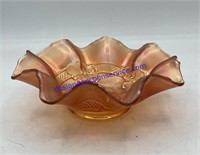 Vintage Flower Marigold Carnival Glass