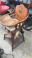 ANTIQUE PAINTED HIGH CHAIR