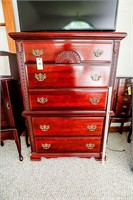 Vaughn Bassett Cherry FInish Five Drawer Chest