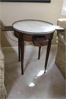 MARBLE TOP TABLE WITH GALLERY
