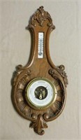 French Rococo Oak Aneroid Barometer.