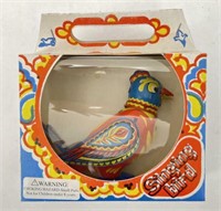 Vintage Russian Singing Bird Tin Wind Up Toy