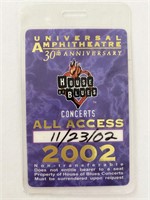 House of Blues All Access Pass 2002 Universal Amph