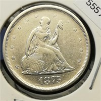 1875 S Liberty Seated 20c Twenty Cents XF CoinSnap