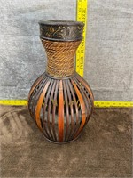Wood and Metal Decorative Vase