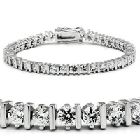 Round 7.14ct White Sapphire Tennis Bracelet