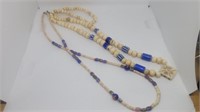 Carved bone necklace and bone beaded necklace