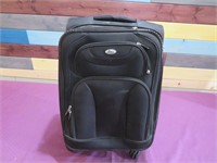 SUITCASE ON ROLLERS 21" X 14" - GOOD CONDITION