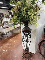 Aubusson Style Faux Floral Arragement /Plant Stand