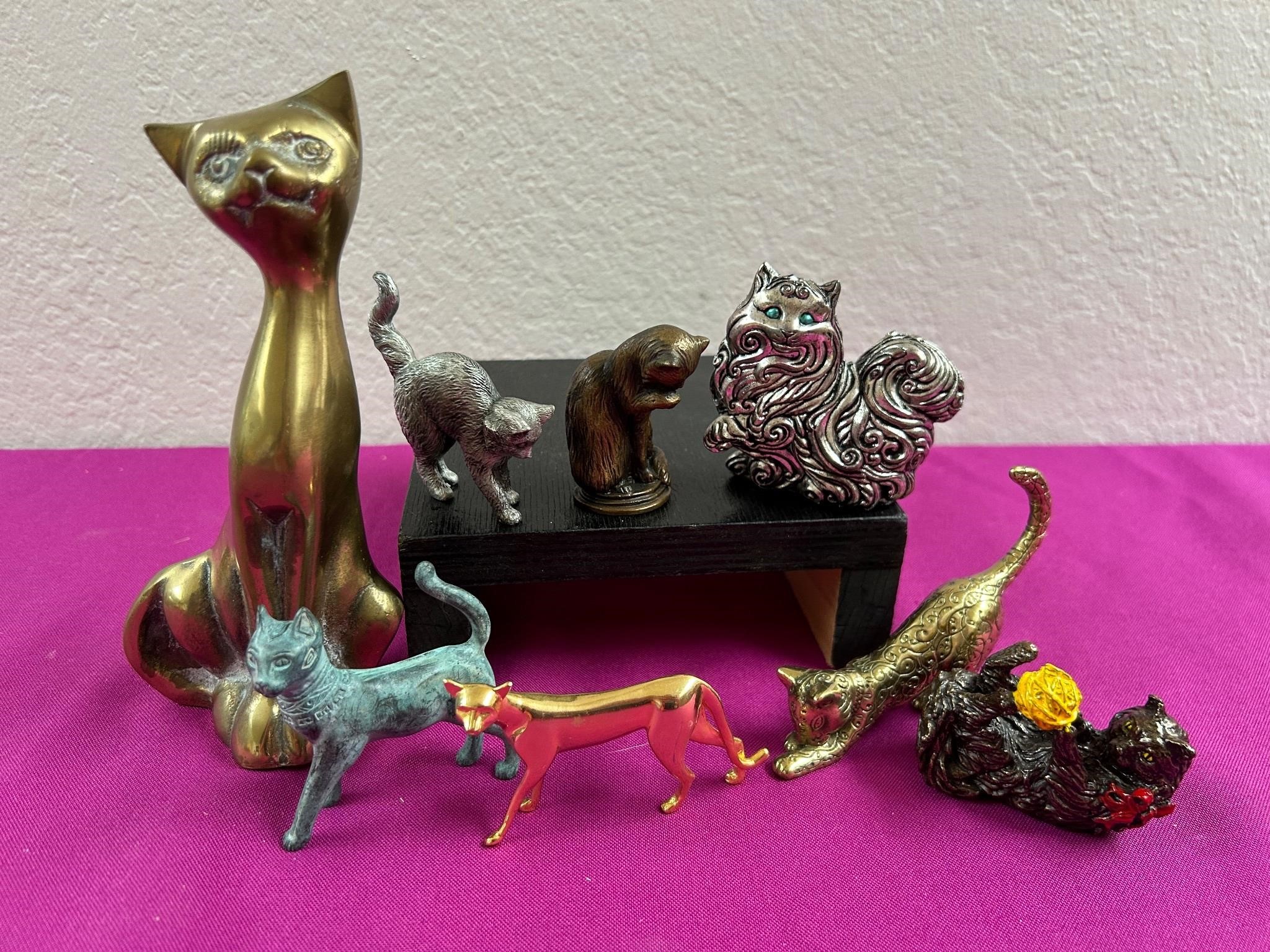 The Franklin Mint / Brass Cat Figurines