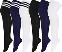 Aneco 6 Pairs Plus Size Over Knee Socks