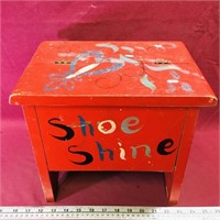 Painted Wooden Shoe Shine Kit (Vintage)