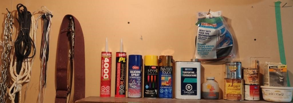Misc Lot incl. Belts, Silicone Spray, Paint, etc.