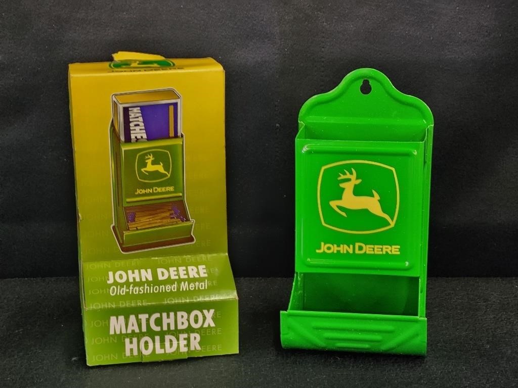 JOHN DEERE OLD FASHION METAL MATCHBOX HOLDER