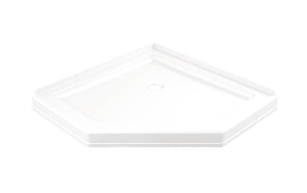 38 x 38 Corner Shower Pan Base with Corner Drain