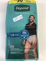 Depend Size L Men's 28 Pack Underwear