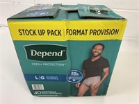 Depend Size L Men's 40 Pack Underwear